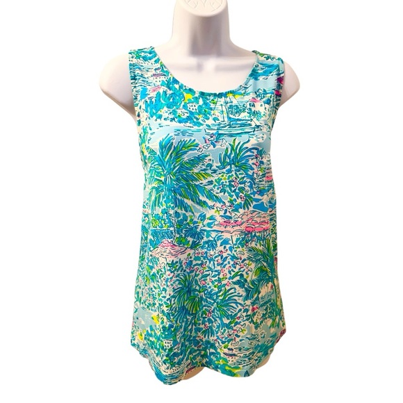 NEW Lilly Pulitzer Kristen Tank Top Gustavia Green Sunshine City - XL - Picture 4 of 13